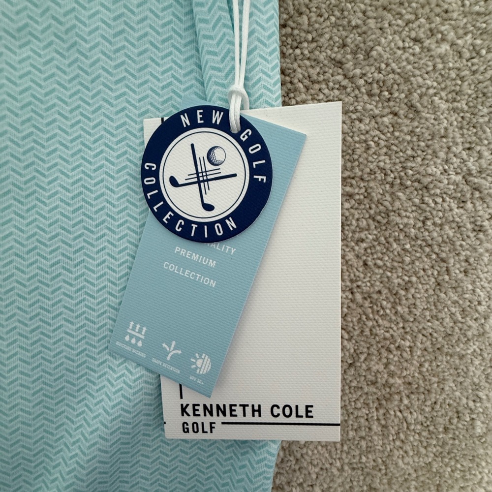 Kenneth Cole Golf Pullover Mens XL Blue NEW 1/4 Zip Herringbone KH9J54QW5BLP - Picture 4 of 8